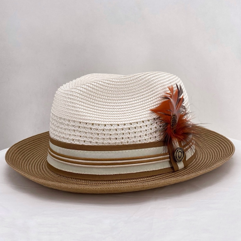 Bruno Capelo white & tan hat